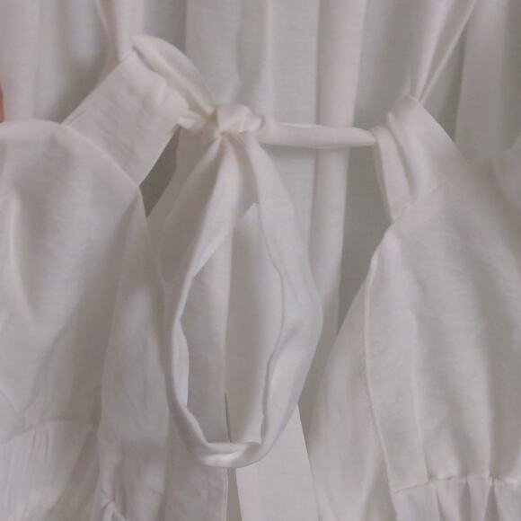 Jonathan Simkhai Swim Serenity Wide Leg Jumpsuit Open Back Pockets White L New - Picture 8 of 14